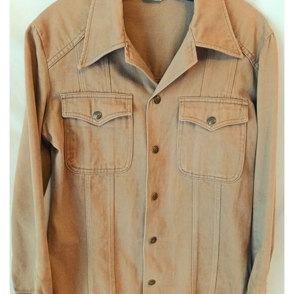 Vintage Mr. Leggs Western Style Tan Soft Brushed Cotton Jacket Size Small - Picture 2 of 8